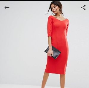 Reiss red midi red dress